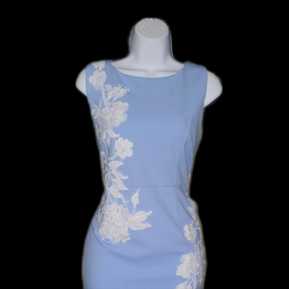 Nina Leonard Baby Blue Midi Dress - Picture 3 of 5